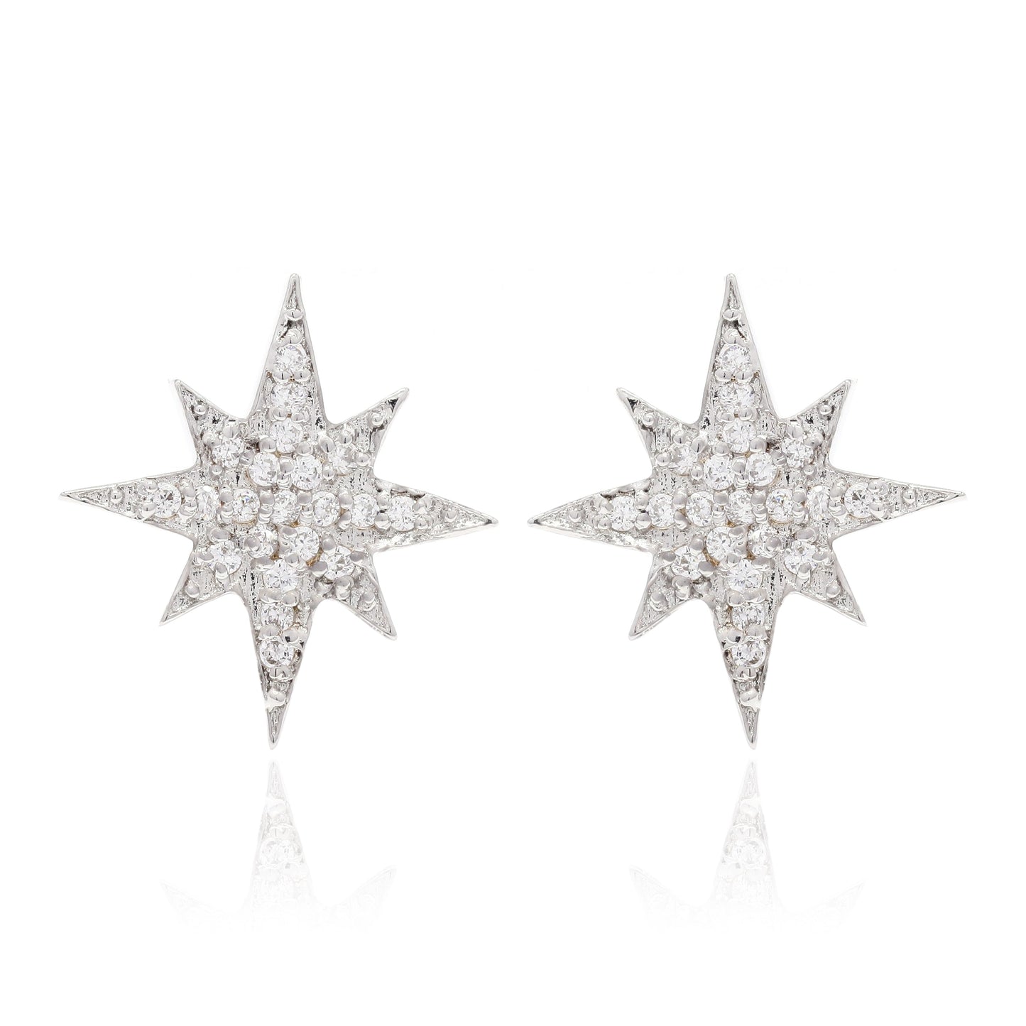 Iced Starburst Studs - 925 Pure Silver