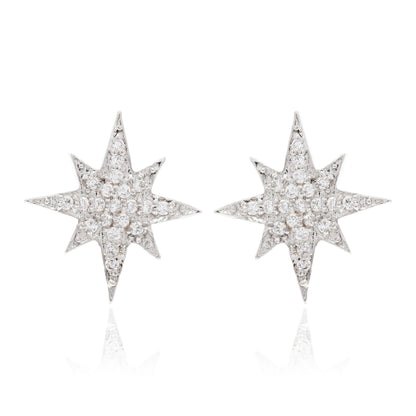 Iced Starburst Studs - 925 Pure Silver