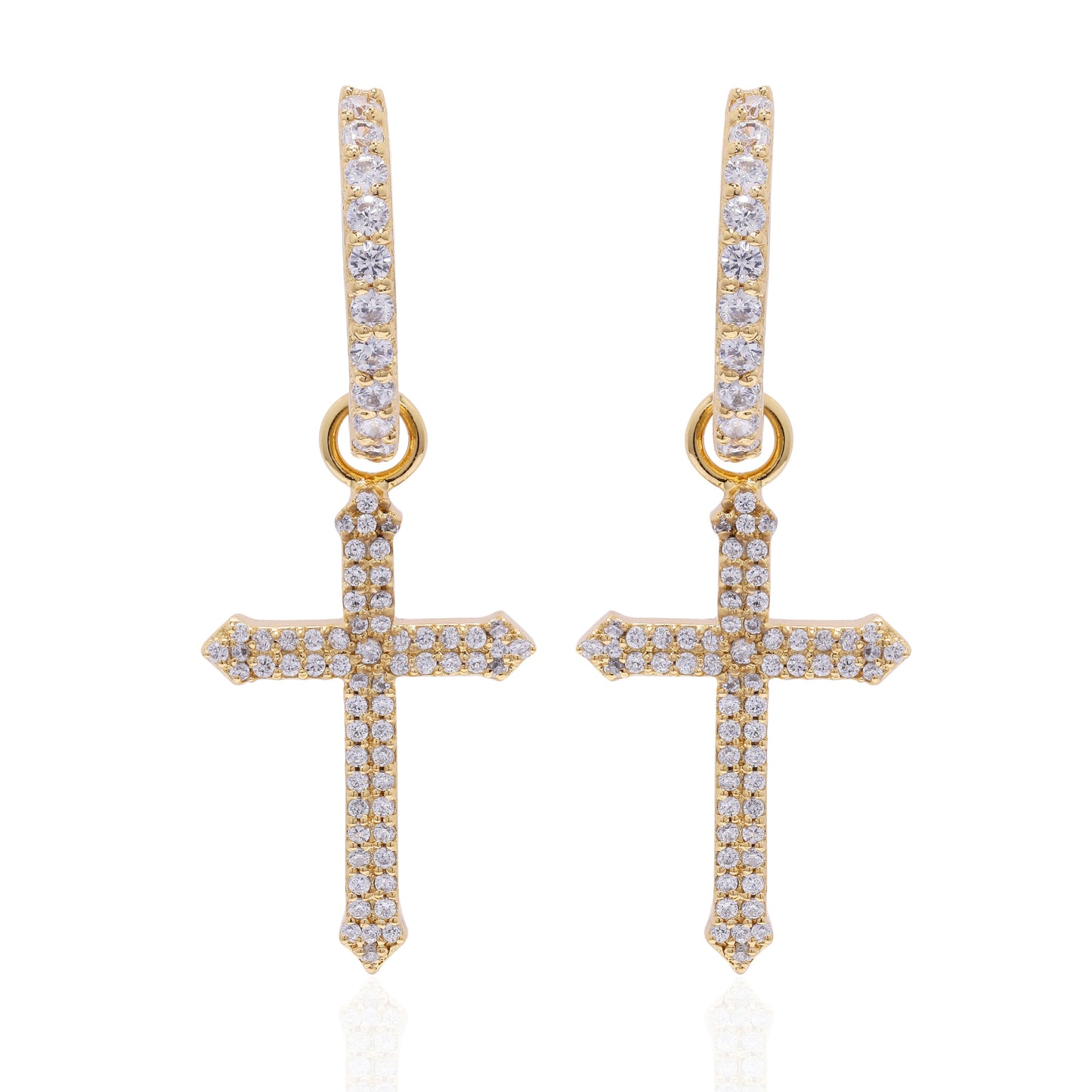 Iced Cross Hoops