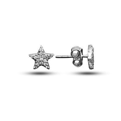 Iced Star Studs - 925 Pure Silver