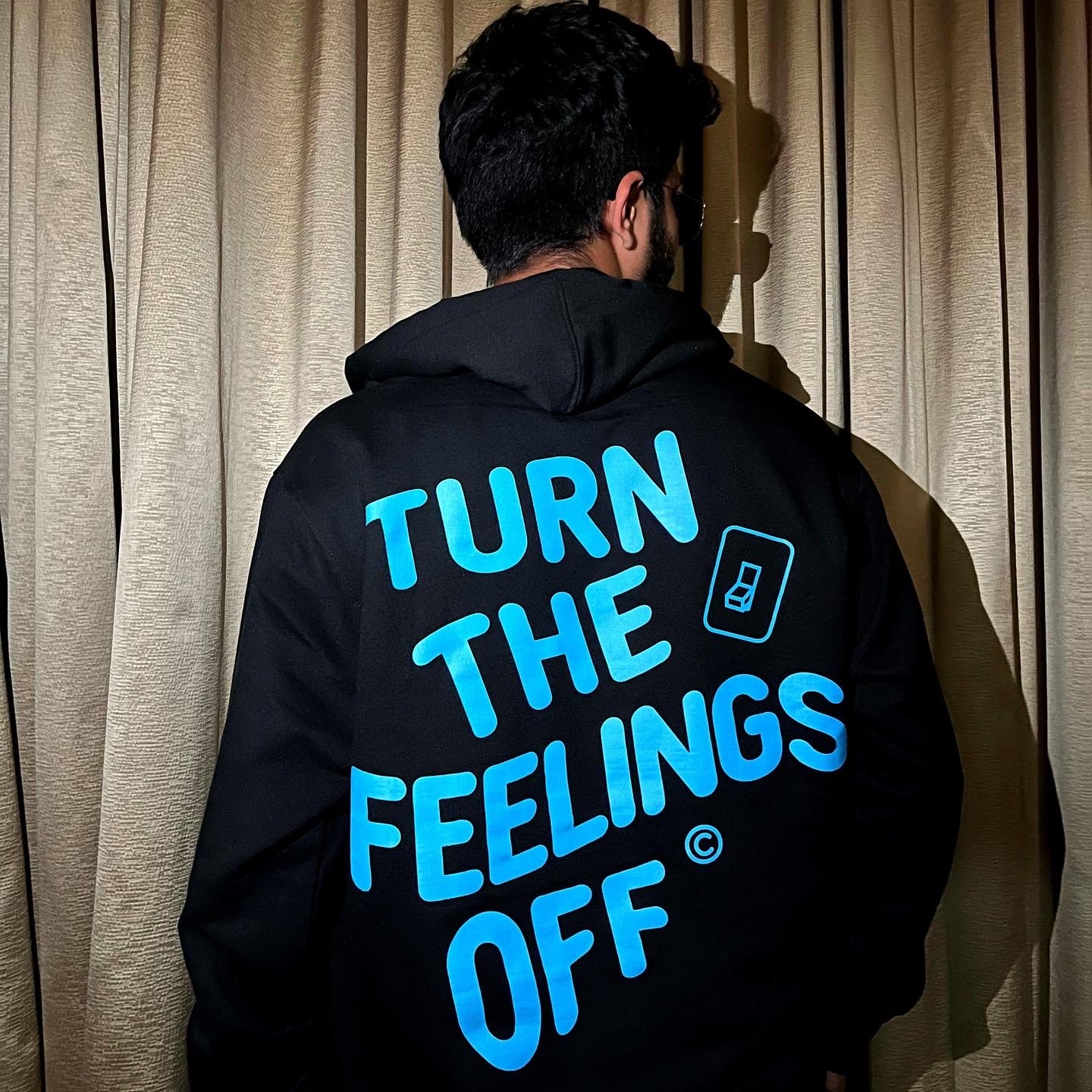 TURN THE FEELING OFF BLACK HOODIE