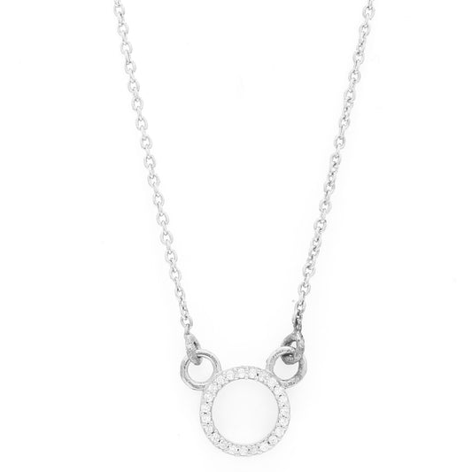 Iced Circle Pendant - 925 Pure Silver