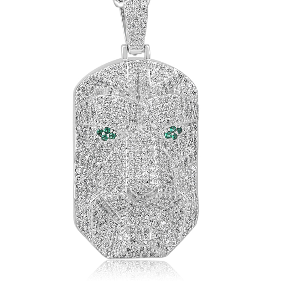 GREEN EYED PANTHER PENDANT