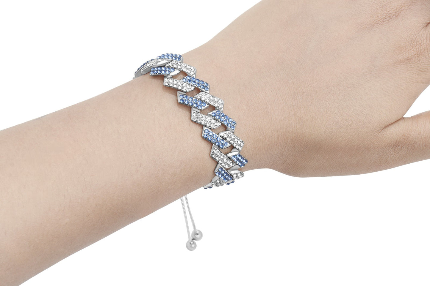 ICED BLUE SLIDER BRACELET