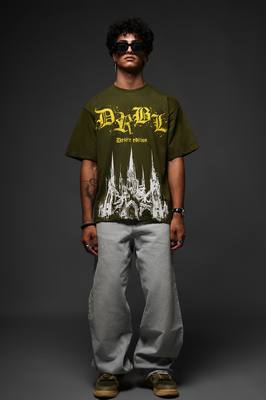 DRBL SINFUL SHADOWS OLIVE TEE