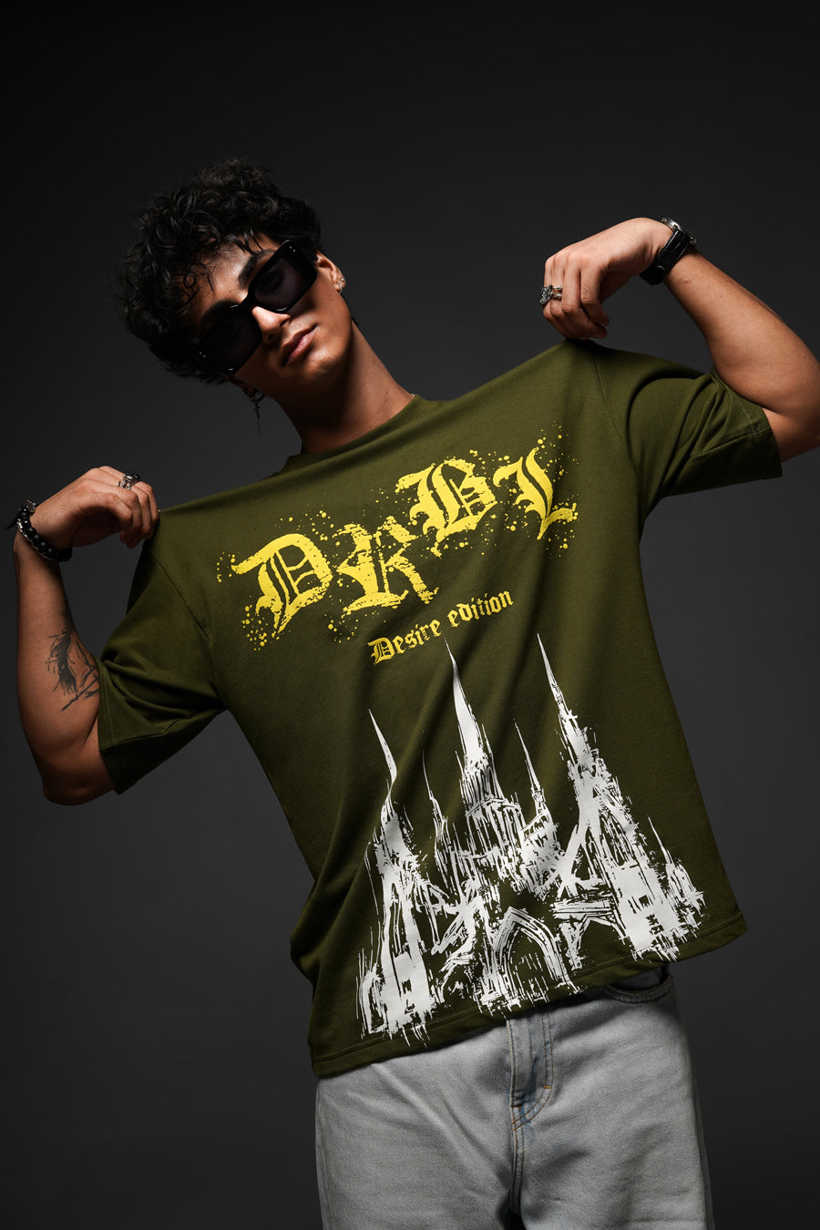 DRBL SINFUL SHADOWS OLIVE TEE