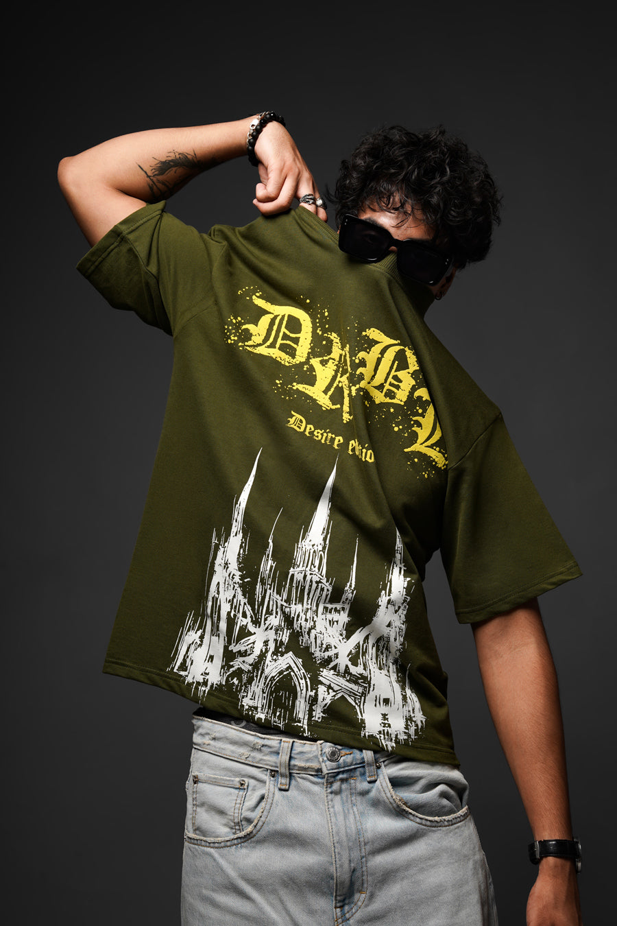 DRBL SINFUL SHADOWS OLIVE TEE